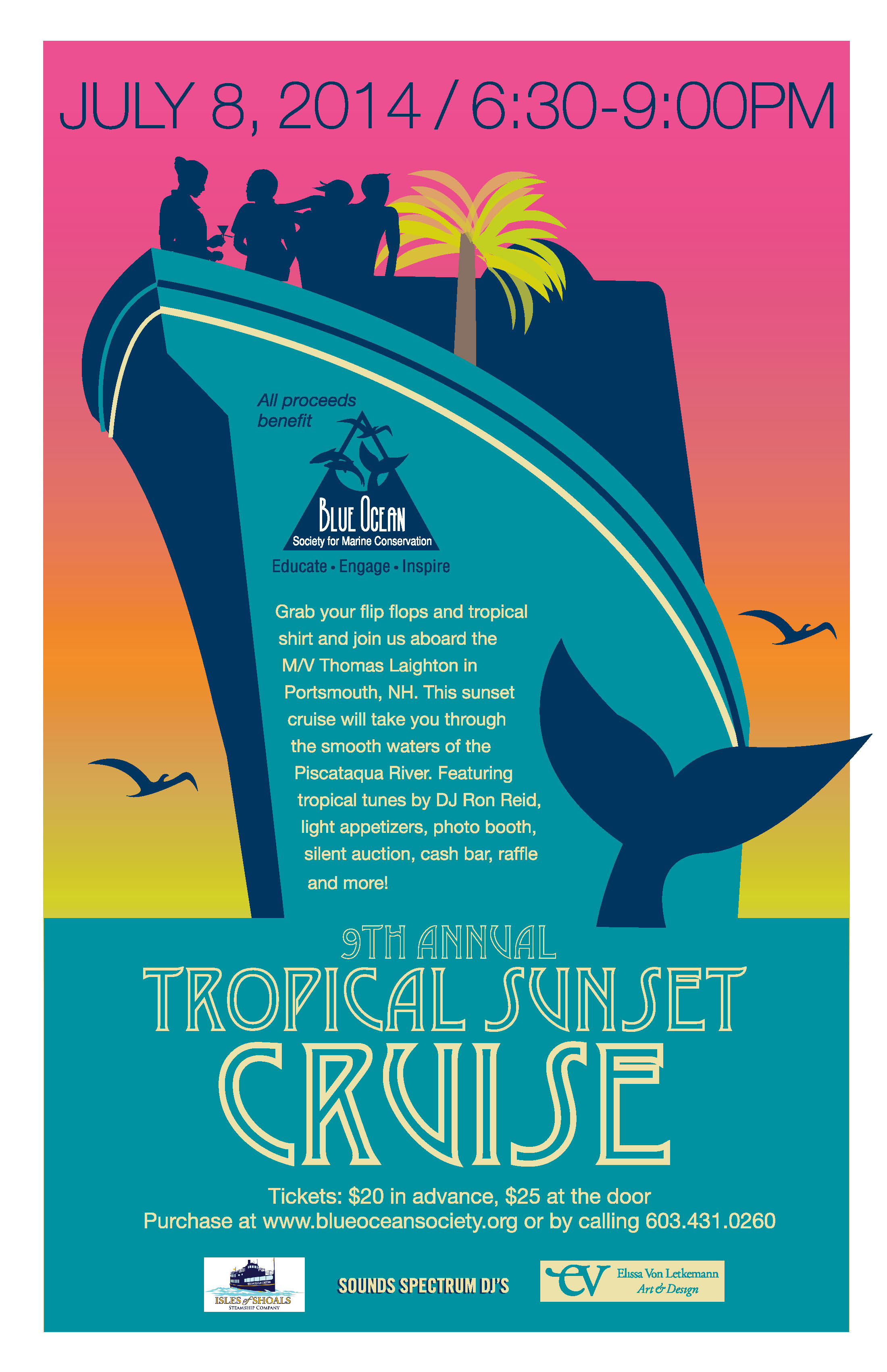 Tropical Sunset Cruise to benefit the Blue Ocean Society for Marine Conservation!  Image